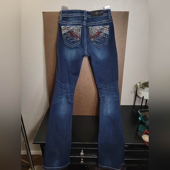 Miss Me Foxy Feather Jeans, Mid Rise- Boot Cut - Picture 6 of 6